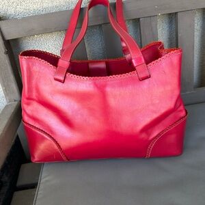 Ann Taylor Vibrant Red Tote Bag